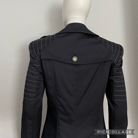 SALE💥💥WOMEN TRENCH COAT DOUBLE-BREASTED JACKET LINED NAVY BLUE NOTCHED COLLAR - Picture 12 of 13